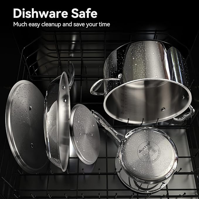 Duxtop Whole-Clad Tri-Ply Stainless Steel Induction Cookware Set 10PC Kitchen Pots and Pans Set