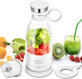 Personal Portable Blender 350ml USB Rechargeable Smoothie Maker with Stainless Steel Blade BPA-Free &amp Easy Clean Compact Travel Cup for Gym Office Home (White).