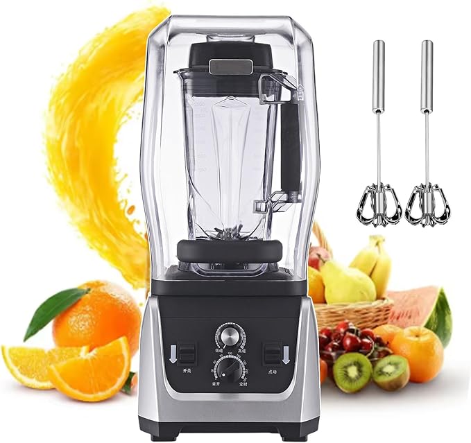 Smoothie Maker | 2.5l/5l Countertop Blenders With 5mm Silent Insulation Cap | Blender Smoothie Maker For 2-5 People | 7 Speed | Speed Control | Built-in Cutting Head With 6 Blades5L