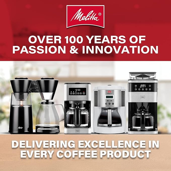 Melitta Aroma Tocco Thermal Drip Coffee Maker 8-Cup Programmable with Automatic Shut-Off Pause &amp Serve Stainless Steel Carafe with 5-Pack Coffee Filters