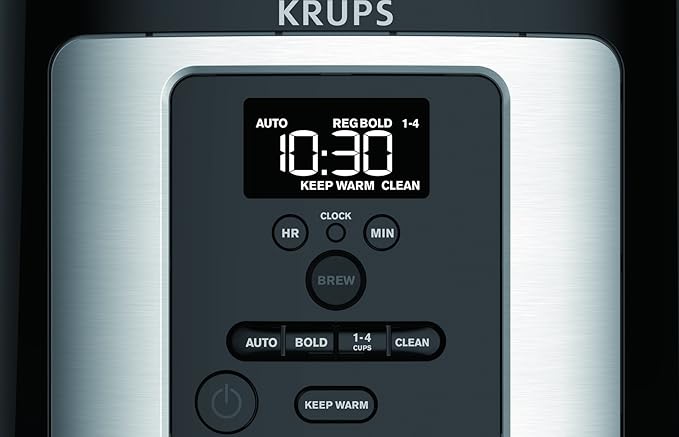 KRUPS EC322 14-Cup Programmable Coffee Maker Professional Permanent Gold-Tone Thermobrew Technology Black