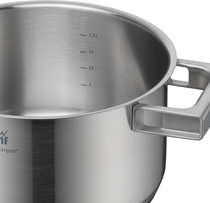 WMF Ultimate Cool 5-Piece Induction Saucepan Set with Stainless Steel Lid Matt Cromargan Stainless Steel Induction Pots Set Uncoated Inner Scale Dishwasher Safe