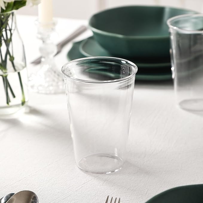 Stone Lain Baskerville 32-Piece Dinnerware Set Stoneware Borosilicate Glass Green