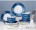 Porcelain Dinnerware Sets Plates and Bowls Sets Modern Ceramics Dinnerware Set Service for 8-12 Japanese Style Plates and Bowls Sets Dis（Oracle 35 Pieces