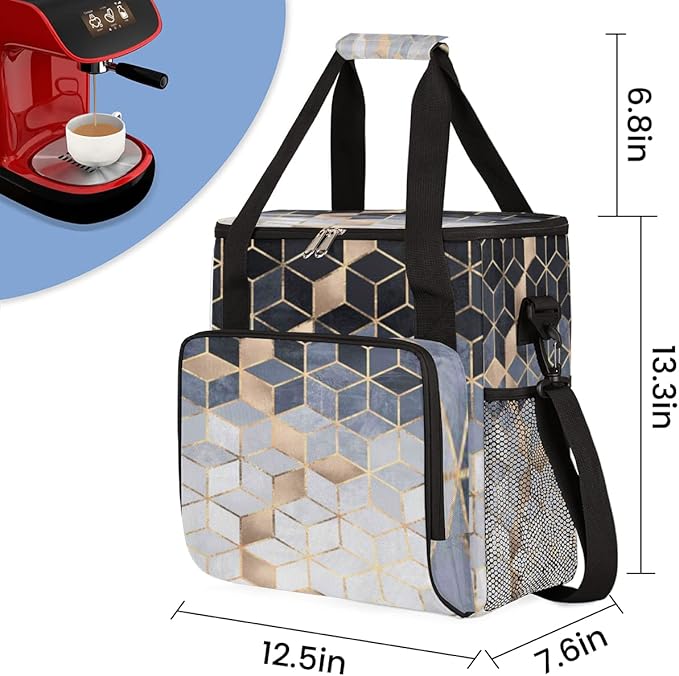 cfpolar Coffee Maker Storage Bag Waterproof Travel Carrying Storage Tote Bag Organizer Case Compatible with K-Mini or K-Mini Plus And Suitable for Other Accessories With Pockets for K-Cup Pods