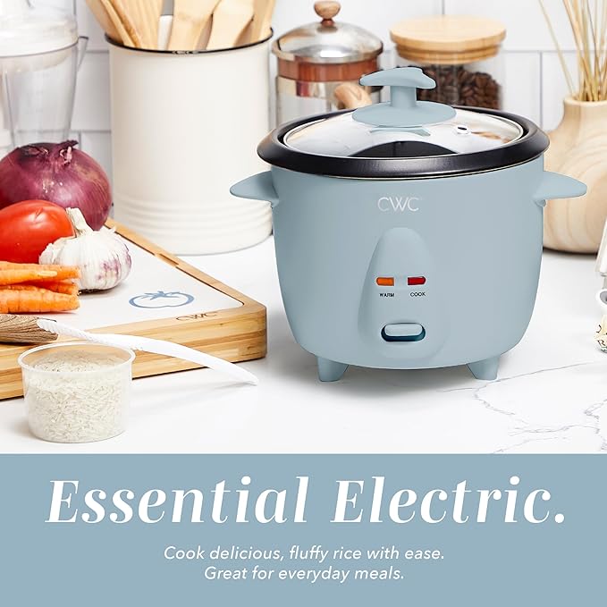 COOK WITH COLOR 6 Cup Rice Cooker 300W - Effortless Cooking and Perfectly Cooks 3 Cups of Raw Rice for 6 Cups of Cooked Rice Blue