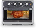 Dash Chef Series 7 in 1 Convection Toaster Oven Cooker Rotisserie + Electric Air Fryer with Non-stick Fry Basket Baking Pan &amp Rack Skewers Drip Tray &amp Recipe Book 23L Graphite