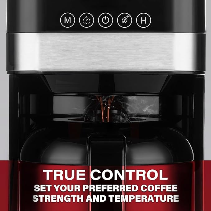 Melitta Aroma Tocco Thermal Drip Coffee Maker 8-Cup Programmable with Automatic Shut-Off Pause &amp Serve Stainless Steel Carafe with 5-Pack Coffee Filters