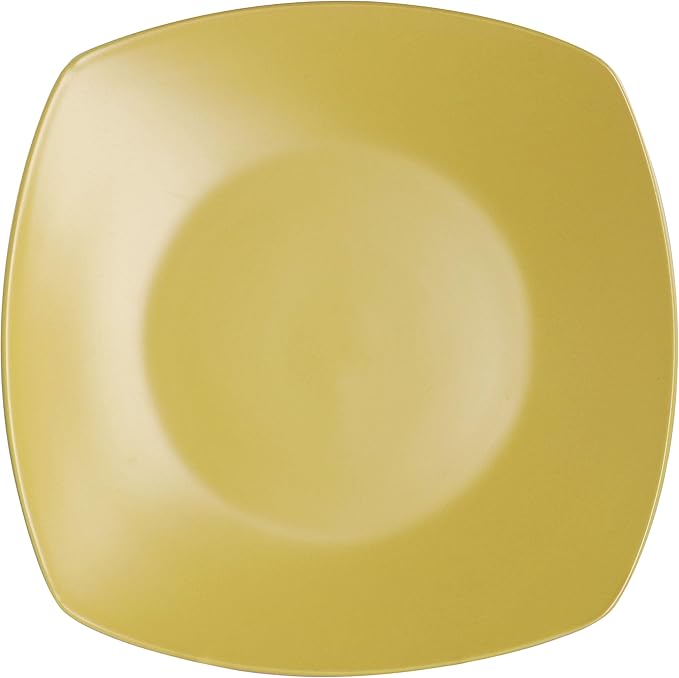 Gibson Home Zen Buffet Matte Porcelain Plates and Bowls Dinnerware Set - Yellow Service for 4 (8pcs)