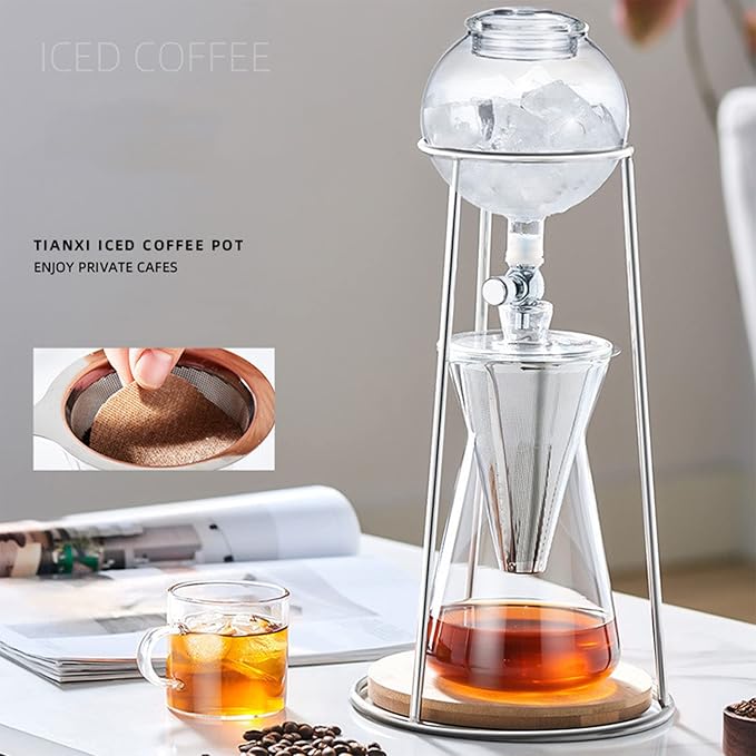 Coffee Pot Cold Ice Drip Water Drip Coffee Maker Reusable Glass Filter Glass Tools Espresso Coffee Dripper Pot Ice Cold Brew Coffee Machine