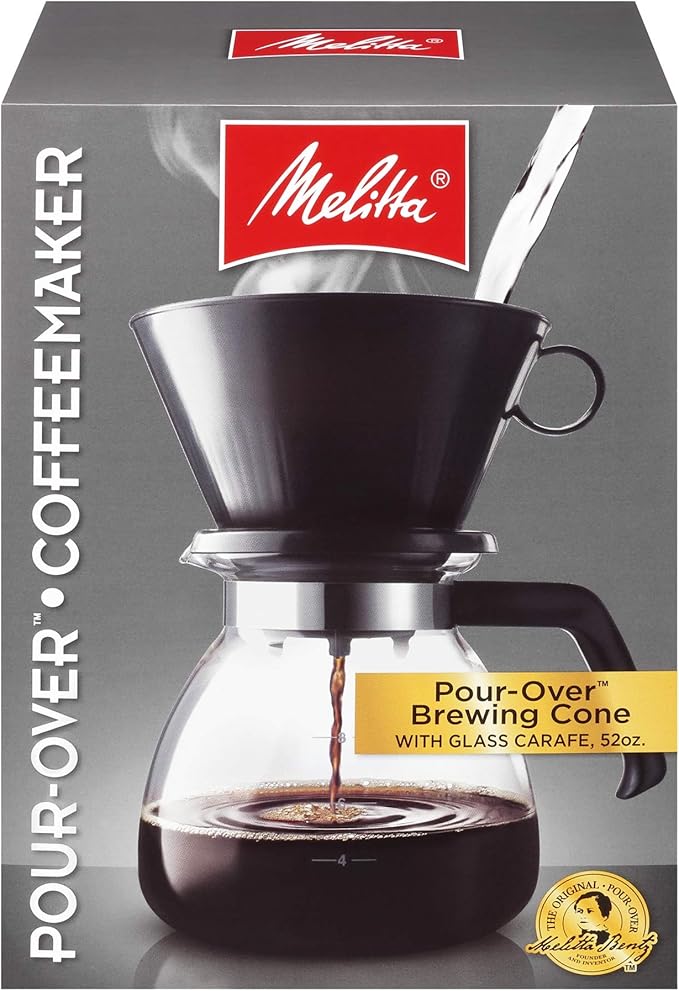 Melitta 52 oz. Pour-Over Coffee Brewer with Glass Carafe Black