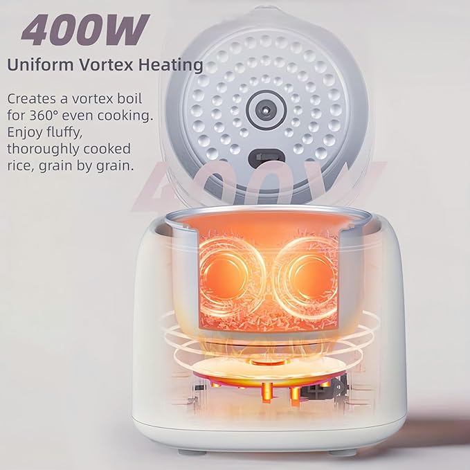 Mini Rice Cooker 5 cup Low Sugar Rice Cooker with 304 Stainless Steel Nonstick Inner Pot、Steamer Basket Multifunction Smart Touch Control with Keep-Warm &amp 24H Delay Timer