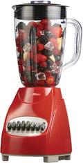 12-Speed Countertop Blender with Pulse Function – 50oz BPA-Free Jar Stainless Steel Blades Ice Crusher &amp Smoothie Maker 350W Kitchen Blender (Red)
