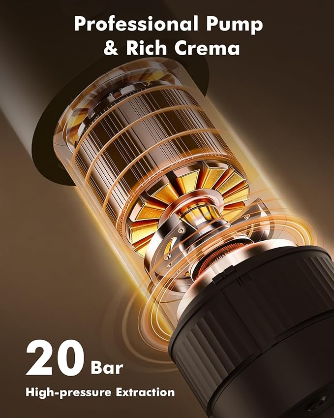 Portable Electric Espresso Machine &amp Manual Coffee Grinder &amp Electric Milk Frother All in 1 Mini Travel Coffee Maker Set for Camping Car RV Hiking Office Home Ground Coffee &amp NS Caps
