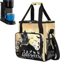 Halloween Skull Scythe Bat Coffee Maker Carring Bag Travel Carrying Storage Tote Bag Compatible with Keurig K-Mini or K-Mini Plus Portable Single Serve Coffee Brewer Case with Pockets for K-cup Pods