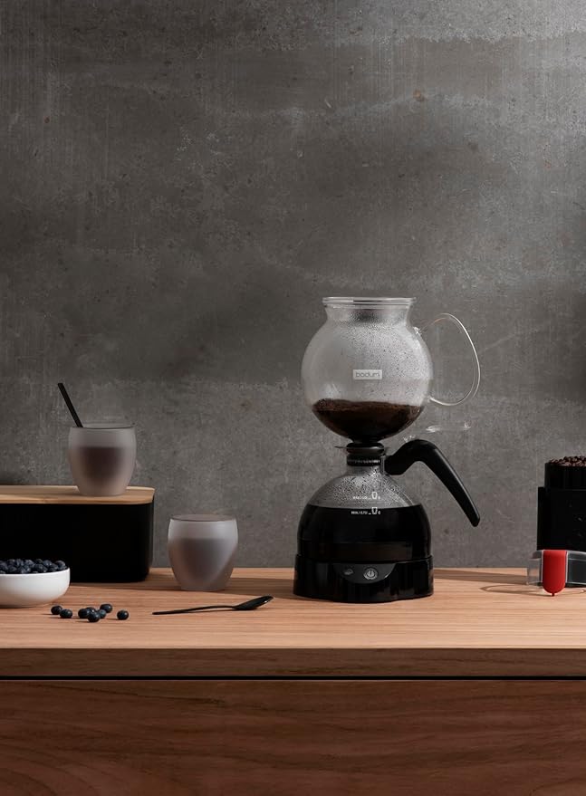 Bodum 34oz ePebo Electric Vacuum Coffee Maker BPA-Free Tritan Plastic Jug High-Heat Borosilicate Glass Funnel w/Temperature Control