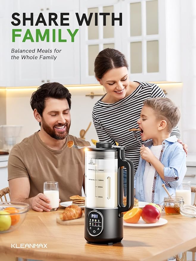 Upgraded 55oz Nut Milk Maker Machine &amp Blender 10-in-1 Homemade Soy Milk Maker with 20 Blades Plant-Based Almond Oat Milk Maker with Auto Clean Delay Start Boil Water Keep Warm 5-6 Cups Bla
