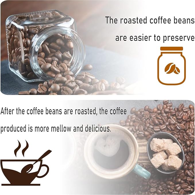 Electric Coffee Maker - With Adjustable Temperature 0-240°C Grain Drying Burner Machine - Variety of Food Baking 750g Capacity For Corn Chestnut Peanuts Soy