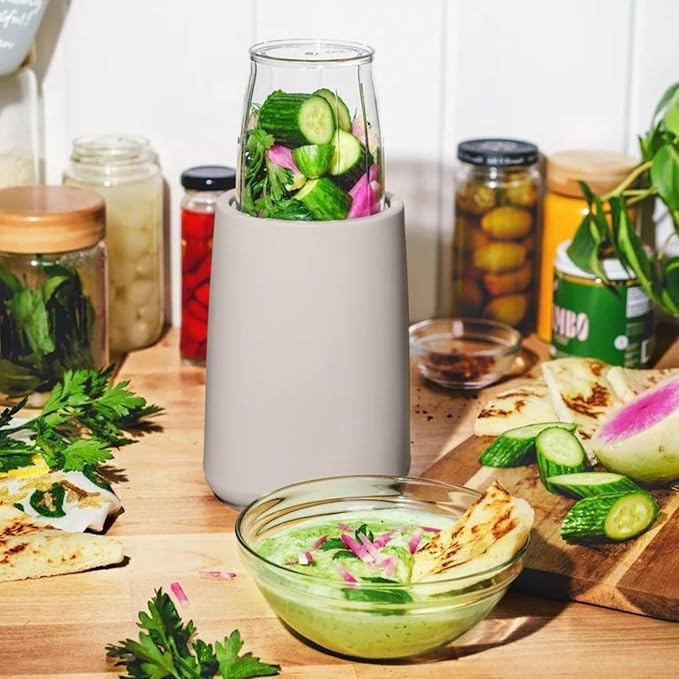 Personal Blender 12-Piece Set 240W Power BPA-Free Dishwasher Safe with Travel Cup and Grinding Blade (Porcini Taupe)