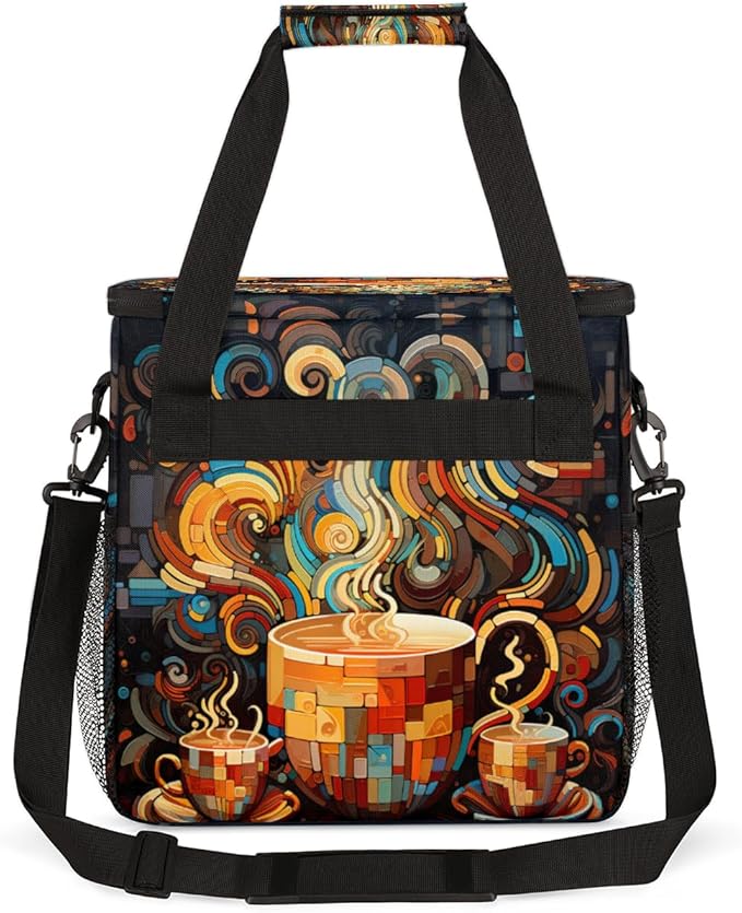 cfpolar Coffee Maker Storage Bag Waterproof Travel Carrying Storage Tote Bag Organizer Case Compatible with K-Mini or K-Mini Plus And Suitable for Other Accessories With Pockets for K-Cup Pods