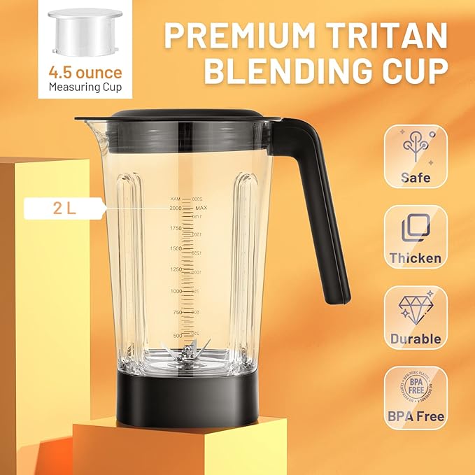 COSTWAY Countertop Blender Powerful Blender with 68 oz Tritan Jar Stainless Steel Blades 5-Level Speed Control &amp 5 Blending Functions 1500W Professional Blender for Milkshake &amp Juice