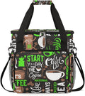 Green Start Your Day Coffee Coffee Maker Carrying Bag Coffee Machine Travel Storage Bag Compatible with K-Mini or K-Mini Plus Portable Single Serve Coffee Brewer Case with Pockets for K-Cup Pods