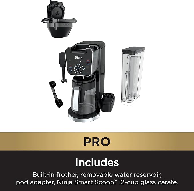 Ninja Drip Coffee Maker With K Cup Combo DualBrew Pro Specialty Coffee System Coffee Machine Compatible with K-Cup Pods 12 Cup Single Serve Coffee Makers with Paper Filter CFP301