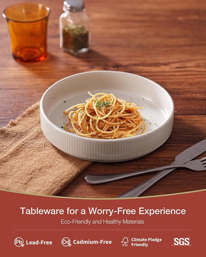 Famiware Star Dinnerware Set with Plates and Bowls Service for 4 (16-Piece) Stoneware Kitchen Dishes Dinner Sets - Matte White &amp Matte Dark Charcoal