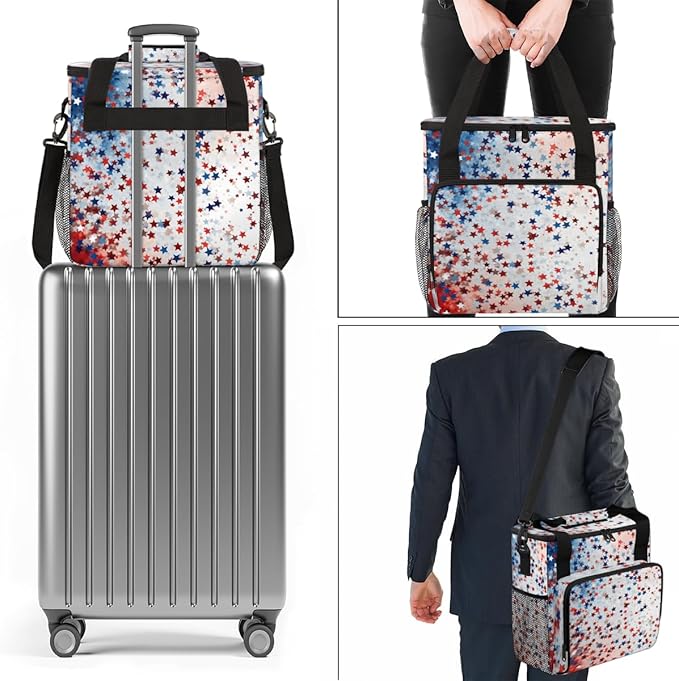 Blue Star Coffee Maker Carrying Bag Red Star Portable Travel Storage Tote Bag Compatible with K-Mini or K-Mini Plus Single Serve Coffee Brewer Carrying Case with Multiple Pockets &amp Shoulder Stra