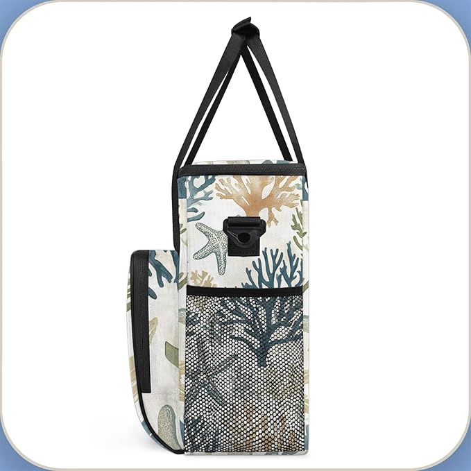 Starfish Beach Coffee Maker Travel Bag Cute Insulated Grocery Bag Travel Picnic Leakproof Cooler Bags With Shoulder Strap