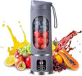 Portable blenderUSB-C rechargeablePersonal compact travel juicer cup15OZ for Shakes SmoothiesFresh juiceSelf-cleaningLeakproof lid Smart time display12 bladeswith strong blending Purple