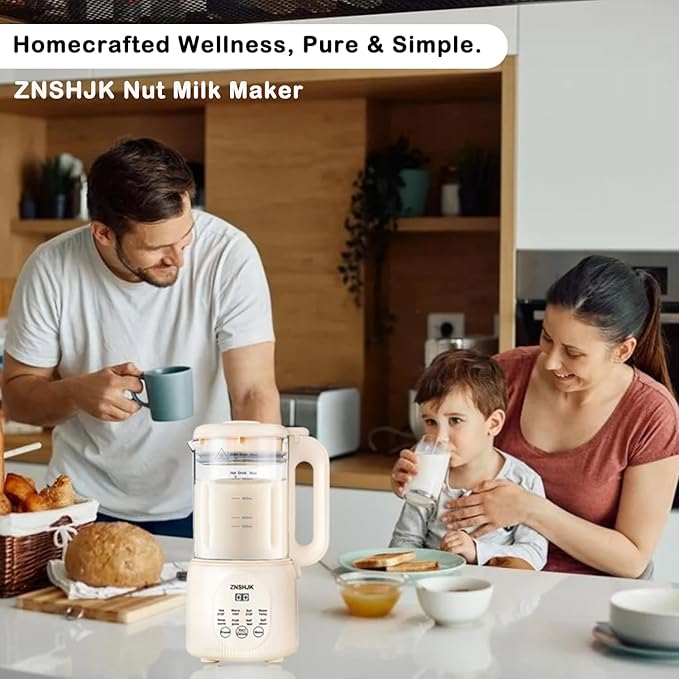 8-in-1 Nut Milk Maker 40oz Automatic Soy Almond &amp Oat Milk Machine for Homemade Plant-Based Drinks with delay start keep warm boil water &amp self-cleaning functions