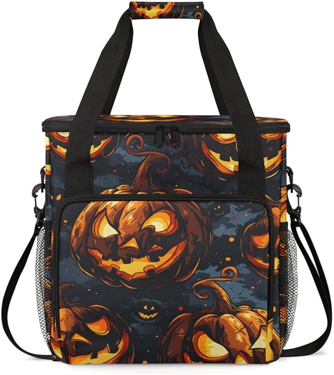 Abstract Pumpkin Coffee Maker Carrying Bag Magical Pumpkin Travel Storage Bag Compatible with K-Mini or K-Mini Plus Single Serve Coffee Brewer Carrying Case with Multiple Pockets &amp Shoulder Stra