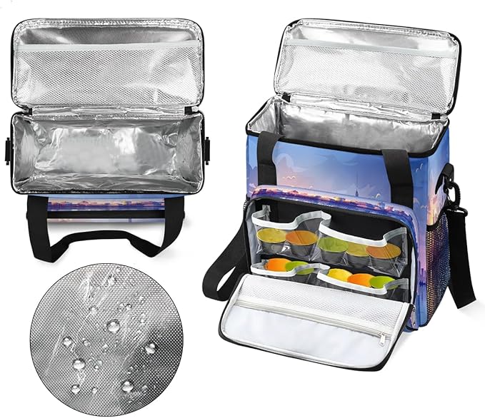 Sunset Urban Landscape Coffee Maker Travel Bag for K-Mini or K-Mini Plus Single Serve Coffee Brewer Portable Storage Tote Case for Tarvel