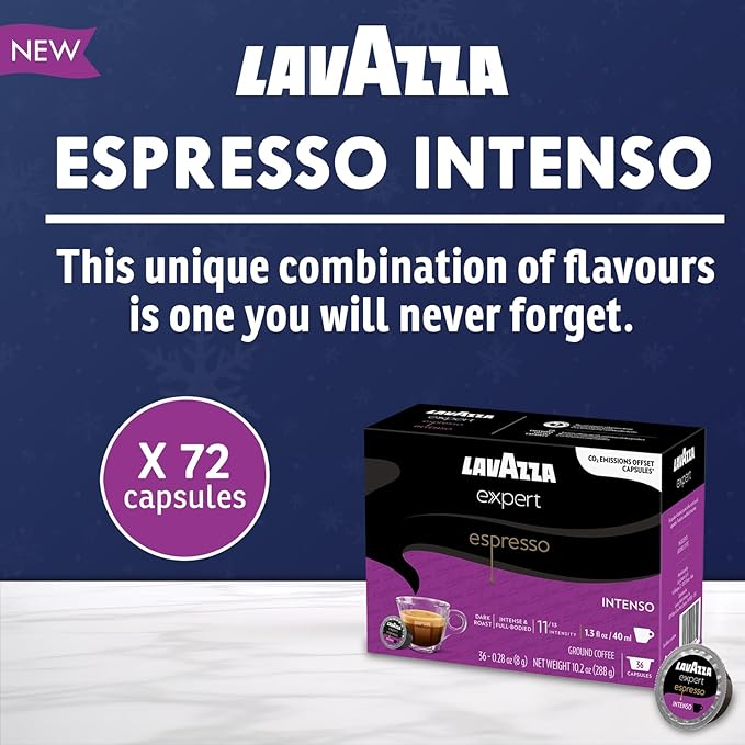 Lavazza Classy Plus Coffee Maker – 72 Count Intenso Espresso Capsules – Dual Brew Espresso &amp Lungo Machine Compatible Expert Capsules