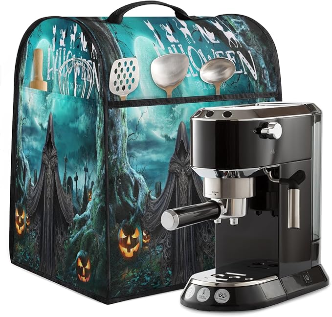 cfpolar Kitchen Aid Mixer Cover Compatible with 6-8 Quarts Halloween Grim Reaper Turquoise Stand Mixer Cover Kitchen Aid Mixers Accessories Appliance Organizer Bag Dust Covers with Zipper Pocket