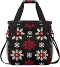 Christmas Snowflakes Coffee Maker Carrying Bag Retro Snowflakes Travel Storage Bag Compatible with K-Mini or K-Mini Plus Single Serve Coffee Brewer Carrying Case with Pockets &amp Shoulder Strap
