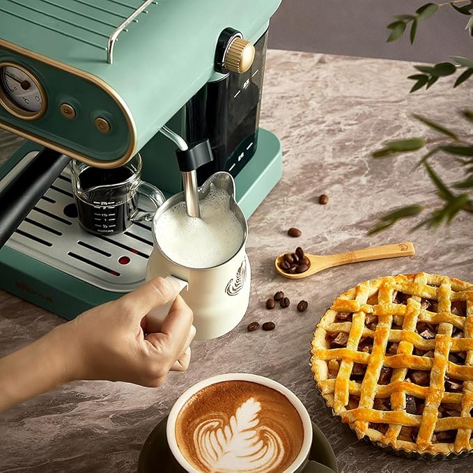 compact high-pressure espresso coffee machine with steam frother