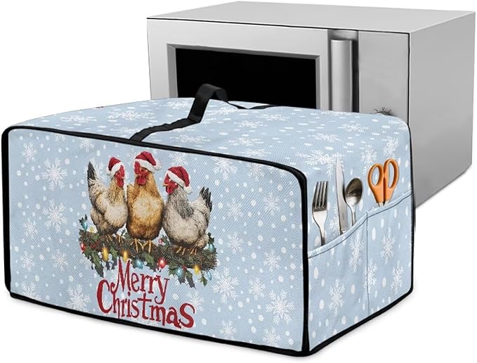 Doojoayie 8 Slice Toaster Cover Merry Christmas Toaster Cover Stain Resistant Dustproof Kitchen Appliance Protector Christmas Kitchen Decor Gift for People Who Loves to Cook