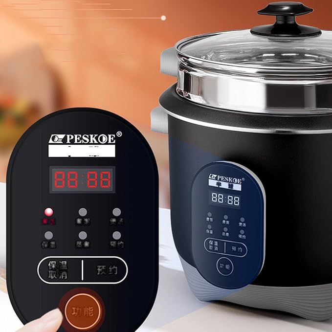 Rice Cooker - Rice Cooker with Steamer Basket Rice Cooker and Steamer-Warm Function (2/3/4/5L) 201 Stainless Steel Liner with Spatula and Measuring Cup for 1-7 People(3L)