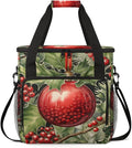 Christmas Flowers Coffee Maker Carrying Bag Cartoon Flowers Travel Storage Bag Compatible with K-Mini or K-Mini Plus Single Serve Coffee Brewer Carrying Case with Multiple Pockets &amp Shoulder Str