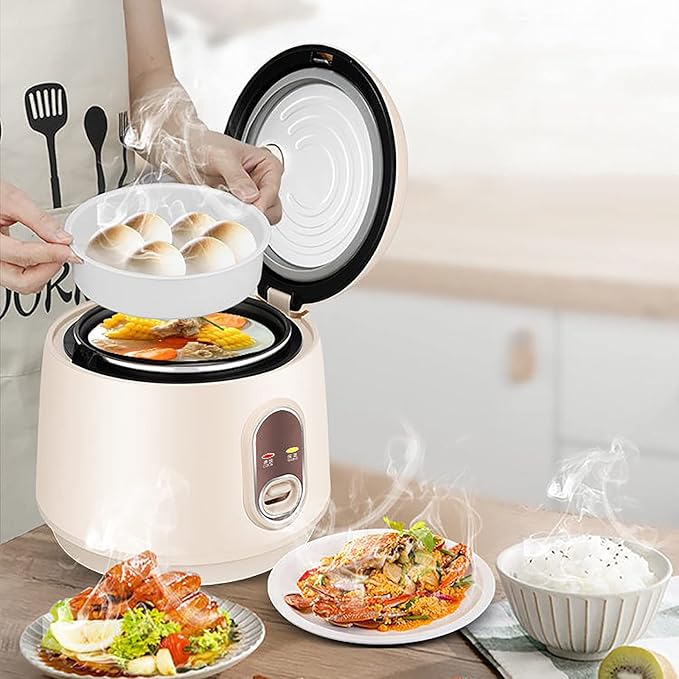 Rice Cooker And Steamer Electric With Simple One-Touch Cooks Rice Meat Curry And Porridge(Vintagegreen1.5l)