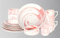 Fine China Artisan Marbled16pc Dinner Set Pink