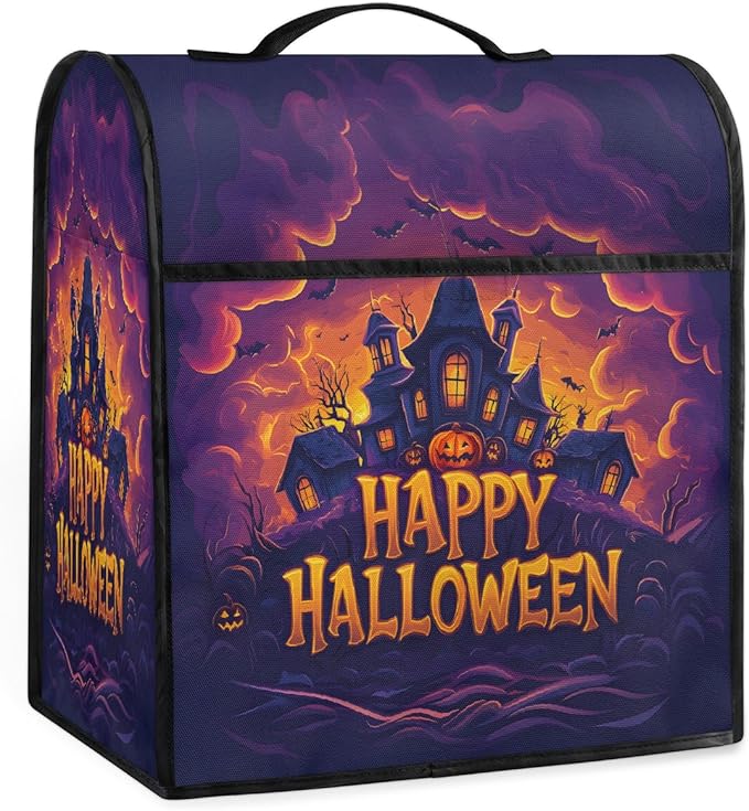 cfpolar Kitchen Aid Mixer Cover Compatible with 6-8 Quarts Halloween House Night Decor Stand Mixer Cover Kitchen Aid Mixers Accessories Appliance Organizer Bag Dust Covers with Zipper Pocket