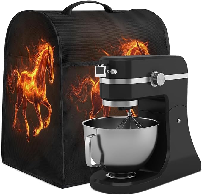 cfpolar Kitchen Aid Mixer Cover Compatible with 6-8 Quarts Animal Glowing Horse Stand Mixer Cover Kitchen Aid Mixers Accessories Appliance Organizer Bag Dust Covers with Zipper Pocket