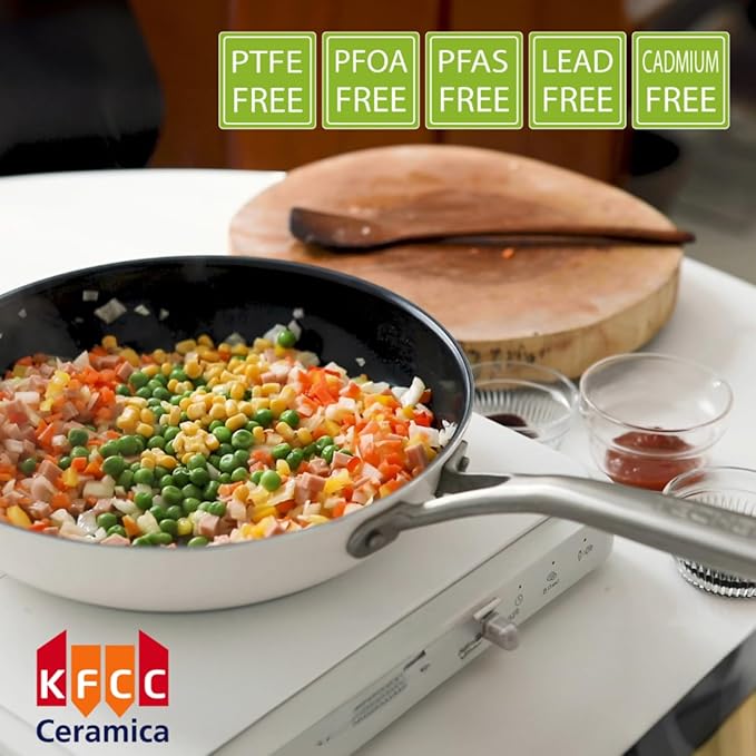 TeChef ValenCera Collection | Ceramic Nonstick Cookware Set Free of PFAS PTFE PFOA Made in Korea (6-Piece Set)