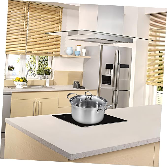 5sets Stainless Steel Soup Pot Set Pot Lid Induction Cookware Set for Soup Stew Porridge Canning
