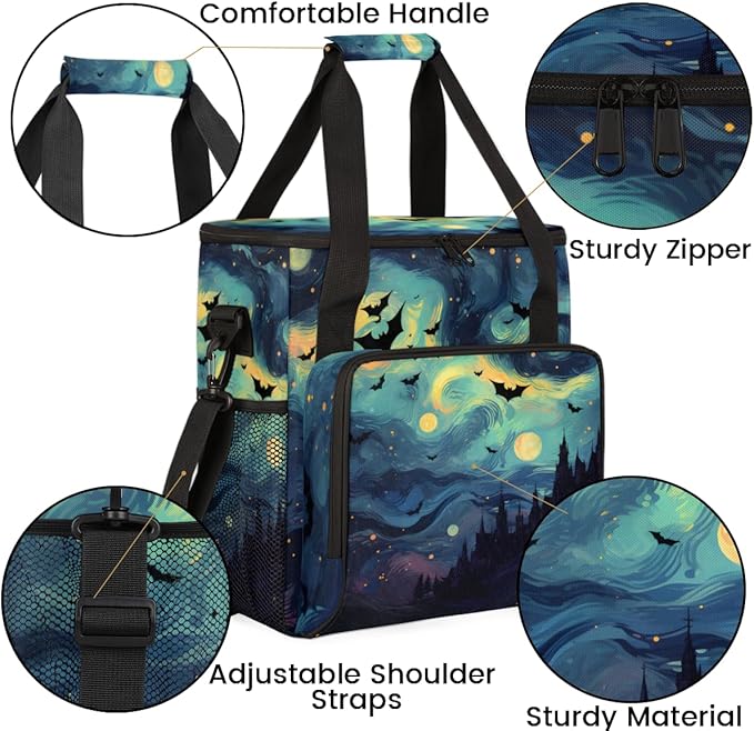 Magical Bat Coffee Maker Carrying Bag Bright Bat Travel Storage Bag Compatible with K-Mini or K-Mini Plus Single Serve Coffee Brewer Carrying Case with Multiple Pockets &amp Shoulder Strap