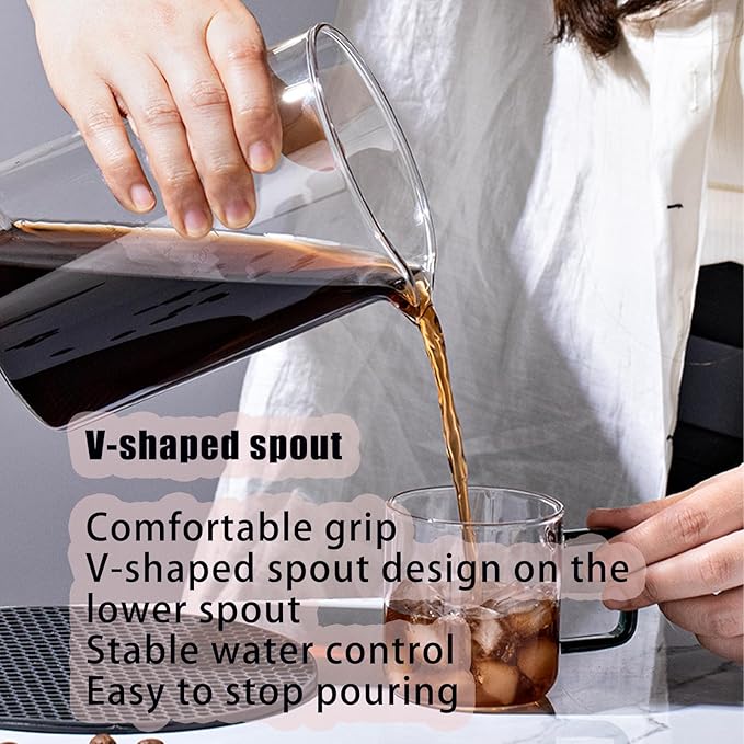 Cold Brew Coffee Drip TowerIce Drip Coffee Maker with Adjustable Water Flow 600ml/ Borosilicate Glass Machine With Slow Drip Technology for Home Office(Color:B)