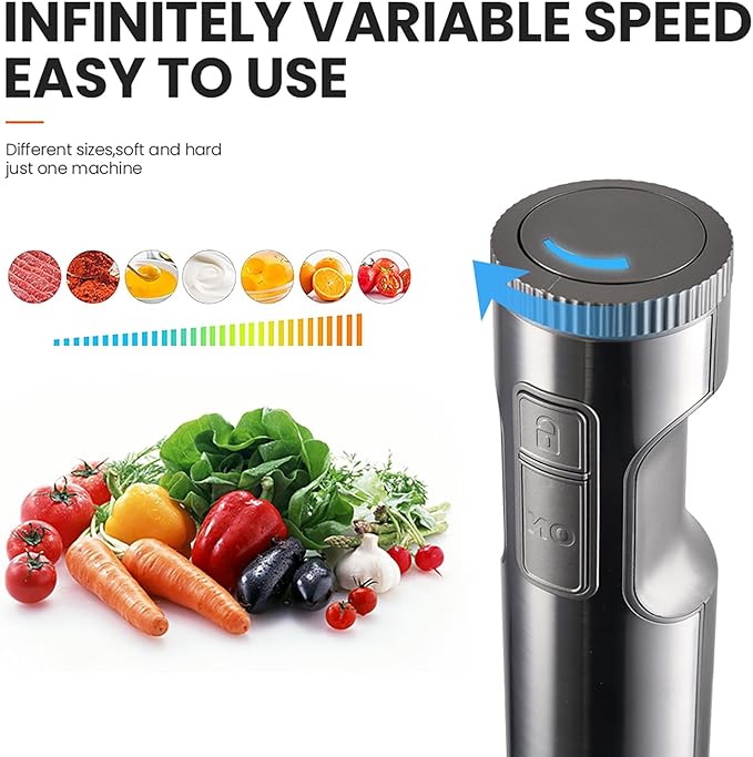 Handheld Stick Blender Electric Stick Immersion Mixer with Whisk &amp Food Chopper Powerful 1000W Motor and 304 Stainless Steel Blade Delicately Mixing for Making Smoothies Soups Juices